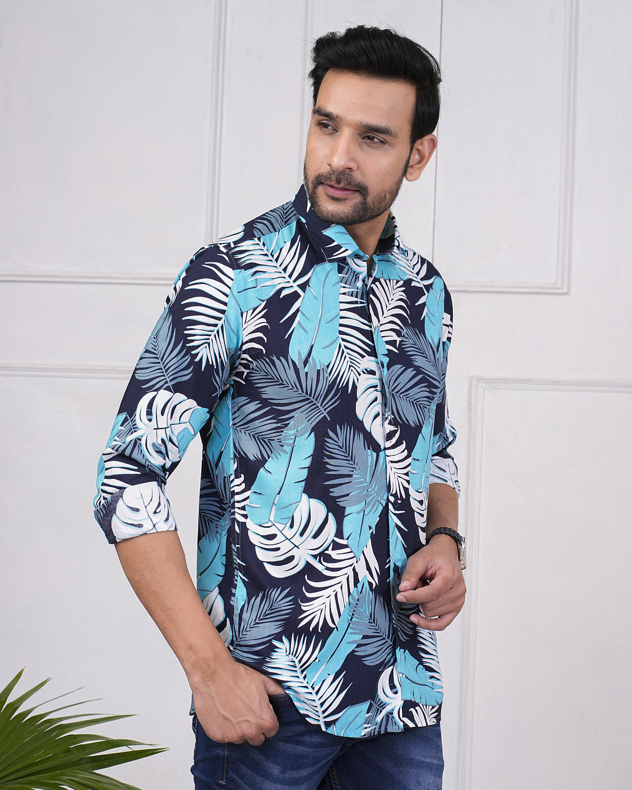 Tropical Printed Regular Fit Rayon Men's Shirt
