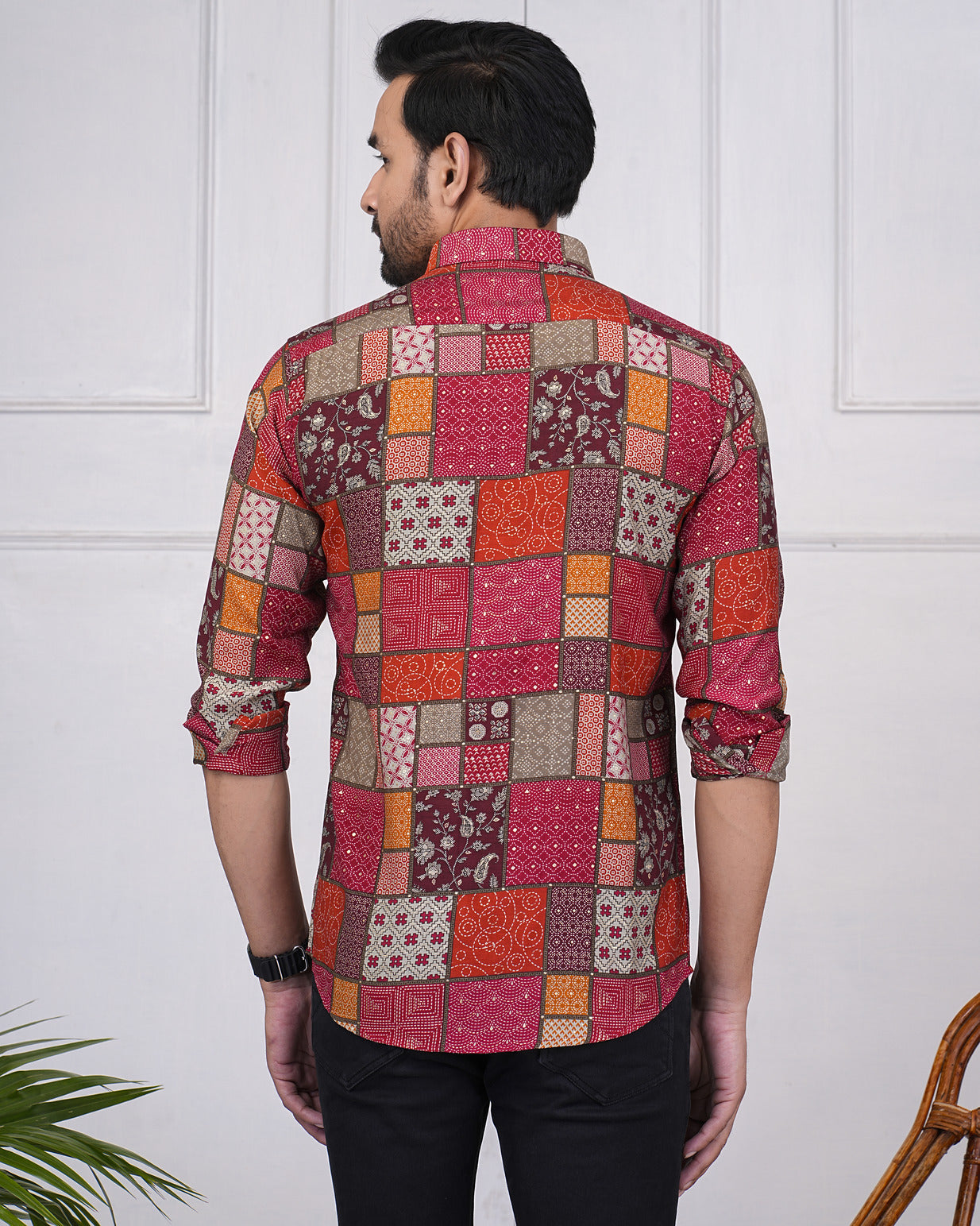 Jaipuri Print Maslin Fabric Regular Fit Men's Shirt