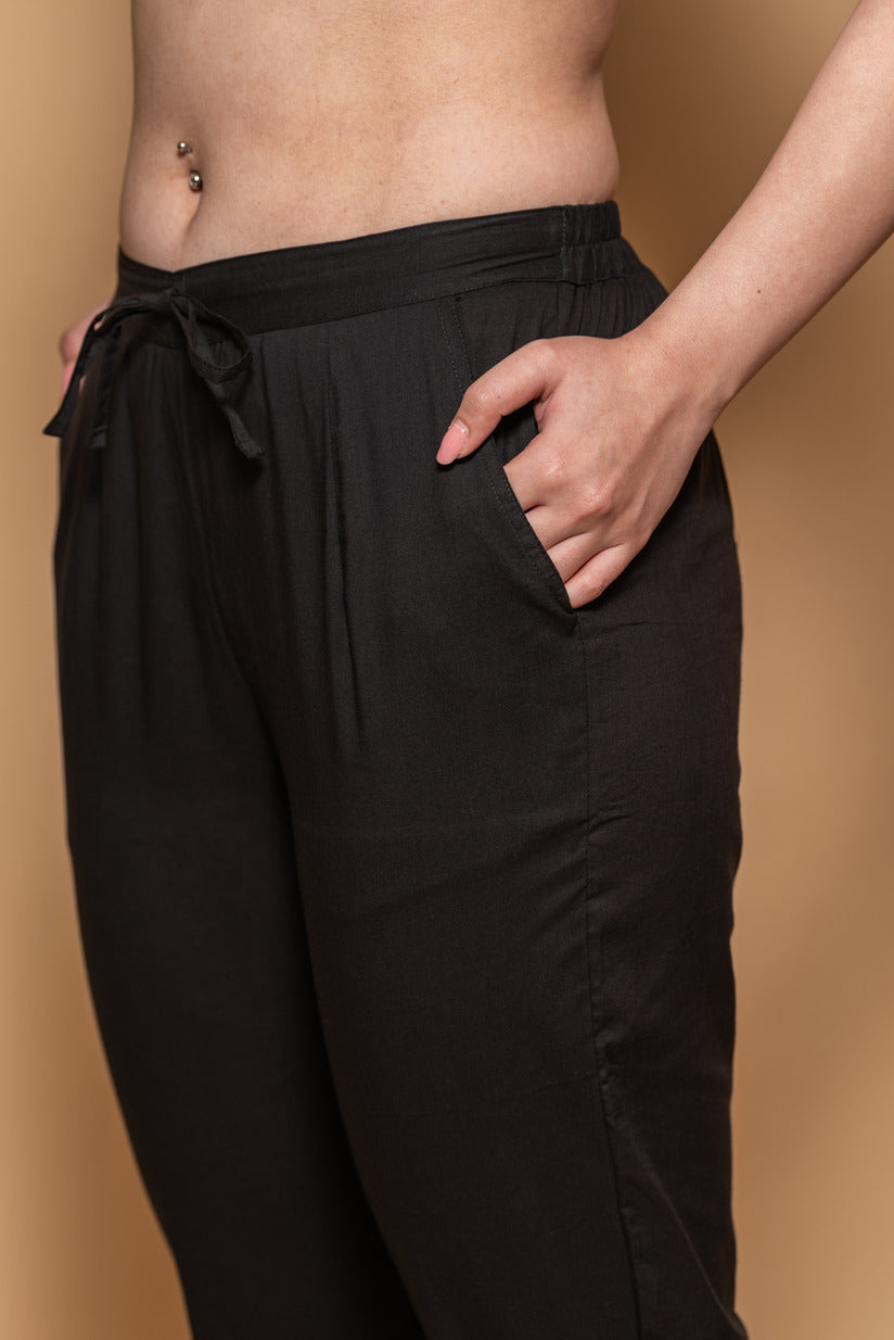 Black Simple Kurti Pant
